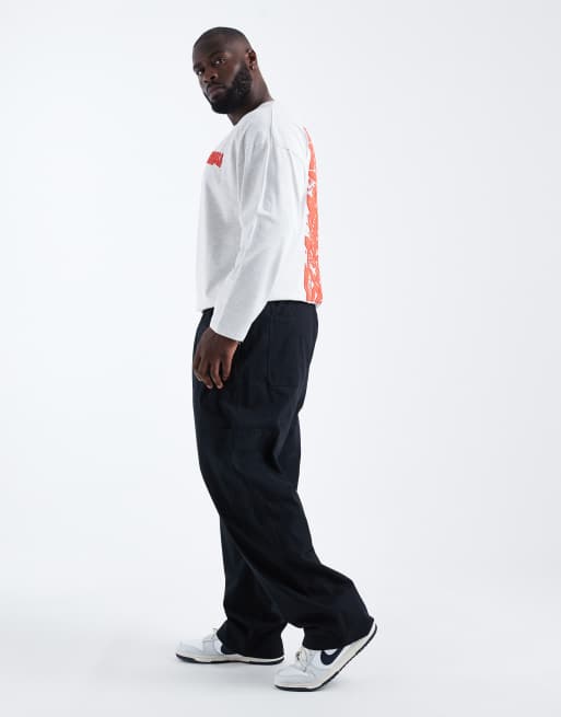 ASOS DESIGN - Baggy cargobroek met trekkoord in zwart, 3 van 5