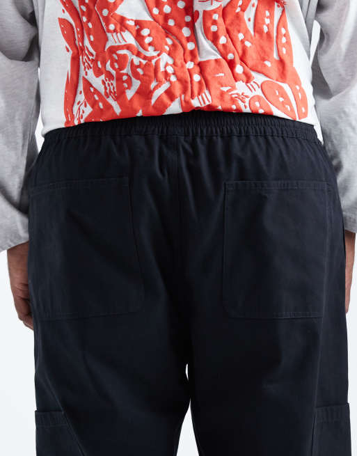 ASOS DESIGN - Baggy cargobroek met trekkoord in zwart, 4 van 5