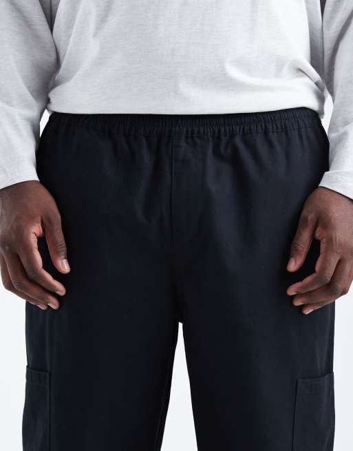 ASOS DESIGN - Baggy cargobroek met trekkoord in zwart, 5 van 5