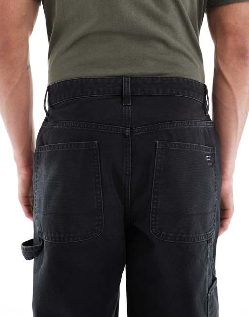 ASOS DESIGN baggy carpenter in black