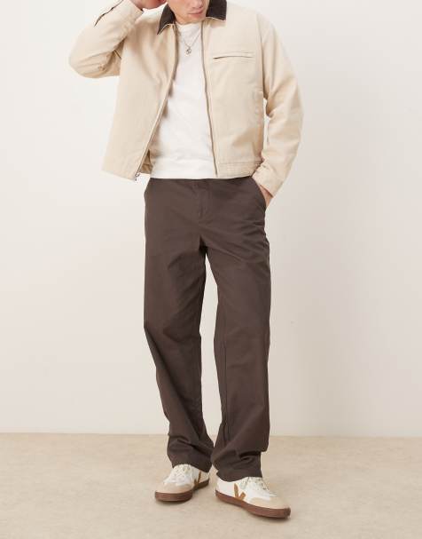 ASOS DESIGN baggy chino in brown - view 1