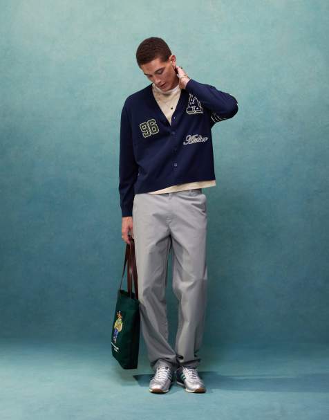 ASOS DESIGN baggy chino in grey - view 1