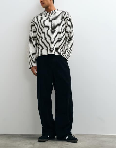 ASOS DESIGN baggy corduroy pants in black - view 1