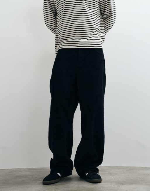 ASOS DESIGN baggy corduroy pants in black, 4 of 10