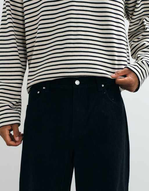 ASOS DESIGN baggy corduroy pants in black, 5 of 10