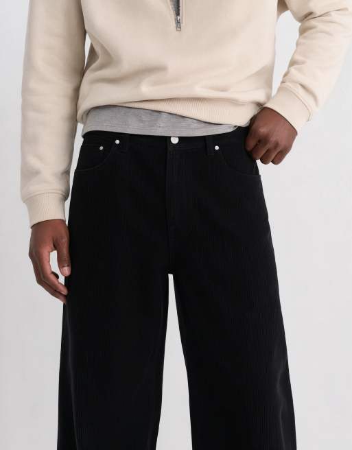 ASOS DESIGN baggy corduroy pants in black, 9 of 10