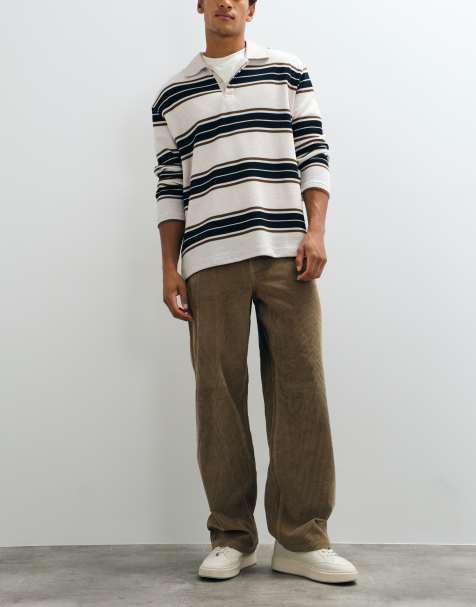 ASOS DESIGN baggy corduroy trousers in brown