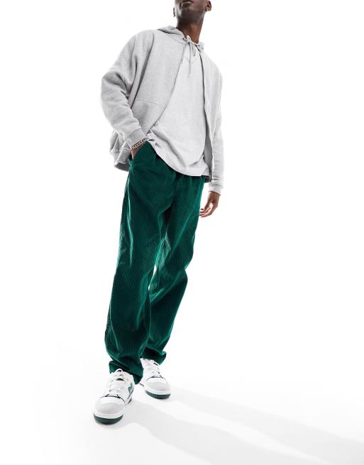 ASOS DESIGN baggy corduroy pants in green