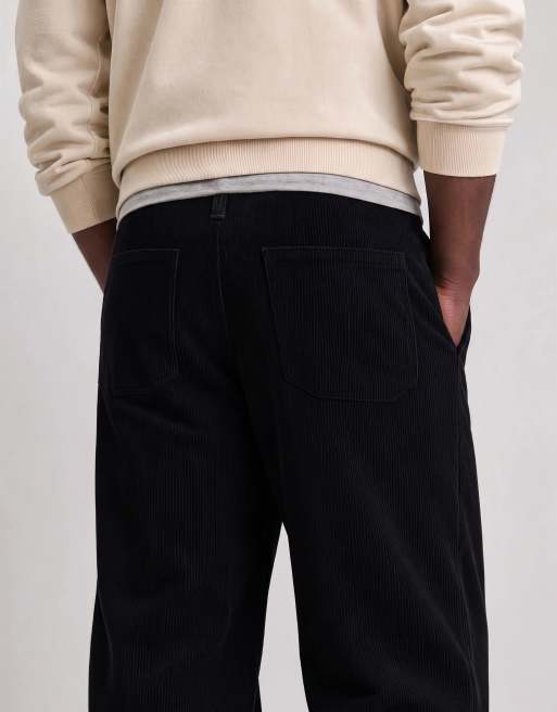 ASOS DESIGN baggy corduroy trousers in black, 7 of 10