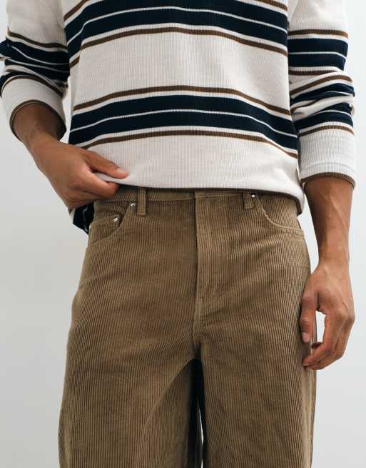 ASOS DESIGN baggy corduroy trousers in brown, 2 of 5