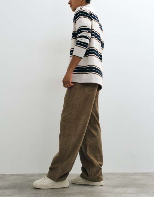 ASOS DESIGN baggy corduroy trousers in brown, 3 of 5