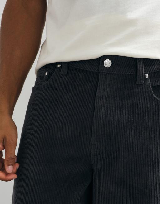 ASOS DESIGN baggy corduroy trousers in charcoal, 4 of 10