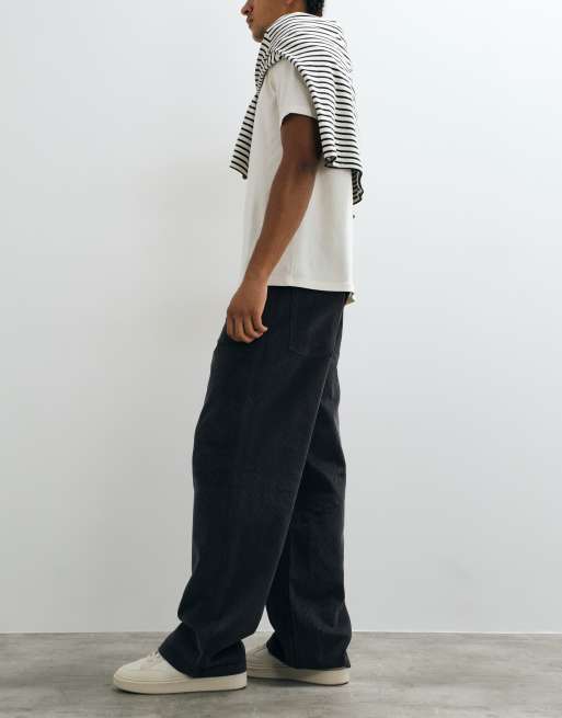 ASOS DESIGN baggy corduroy trousers in charcoal, 5 of 10