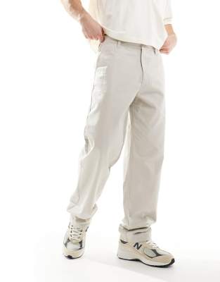 ASOS DESIGN ASOS DESIGN baggy fit chinos in stone-Neutral