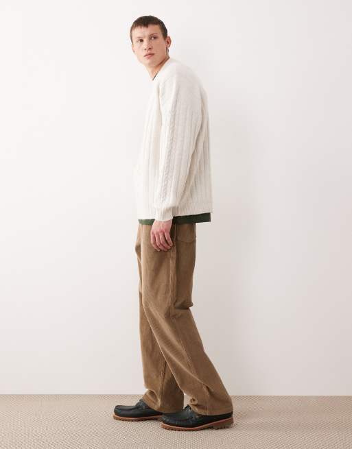 ASOS DESIGN – Baggy-Fit-Cordhose in Beige, 3 von 5