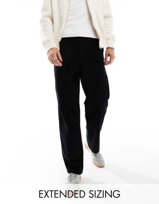 Asos Design Baggy Fit Corduroy Pants In Black