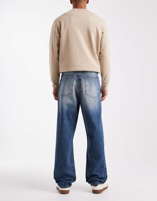 ASOS DESIGN baggy fit jeans in dark wash blue, 2 of 5