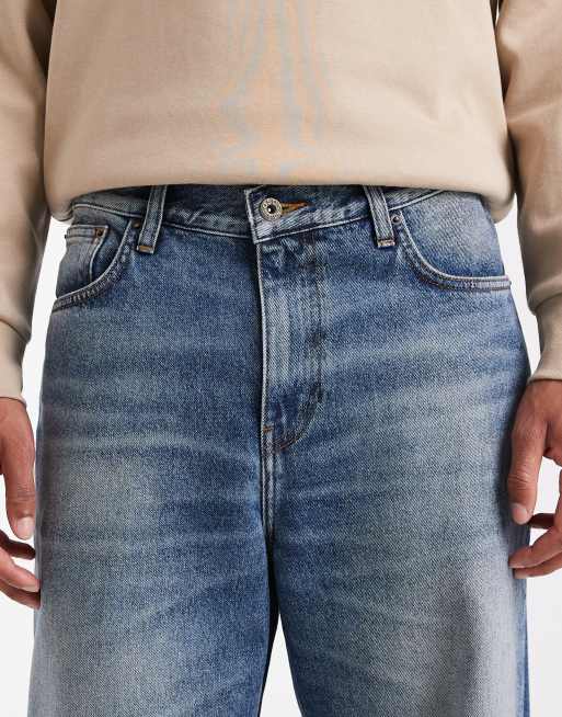 ASOS DESIGN baggy fit jeans in dark wash blue, 5 of 5