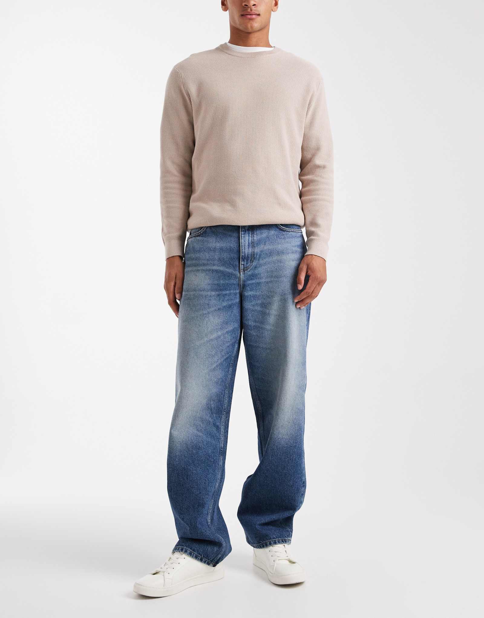  Джинсы свободные ASOS DESIGN темно-синие