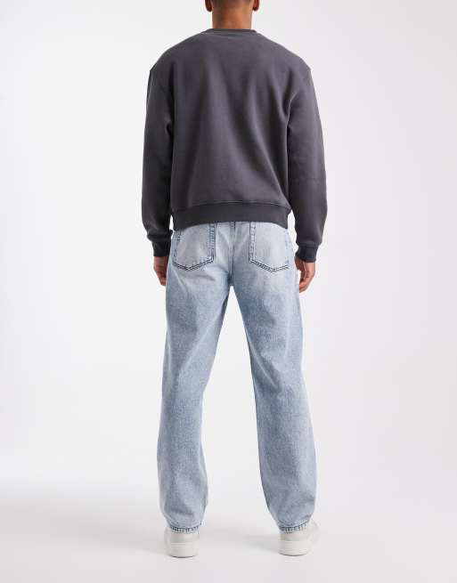ASOS DESIGN baggy fit jeans in light wash blue, 2 of 5