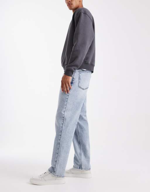 ASOS DESIGN baggy fit jeans in light wash blue, 3 of 5