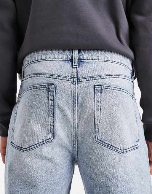 ASOS DESIGN baggy fit jeans in light wash blue, 4 of 5