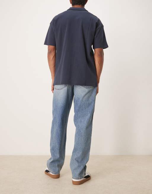 ASOS DESIGN baggy fit jeans in mid wash blue, 3 of 5