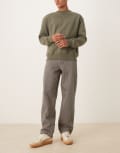 [ASOS DESIGN] ASOS DESIGN baggy fit jeans with hickory stripes in navy and brown-Multi W30 L30 Navy/Brown