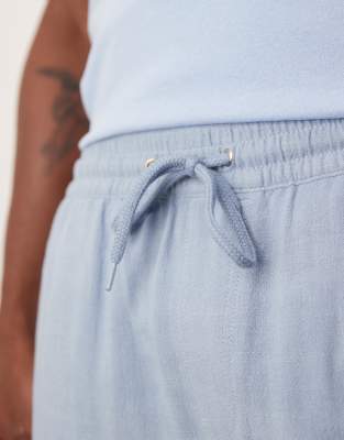 Asos Design Baggy Fit Pull On Linen Mix Shorts