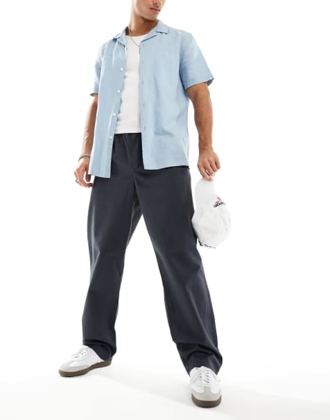 ASOS DESIGN baggy fit pull on pants in charcoal - view 1
