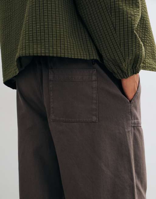 ASOS DESIGN Baggy-Hose mit aufgesetzten Taschen in ausgewaschenem Grau, 4 von 5