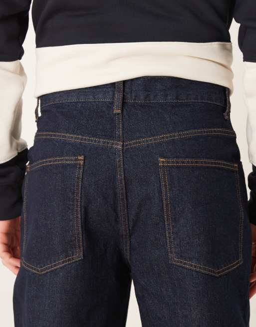 ASOS DESIGN Baggy indigo jean with exposed button fly, 4 of 5