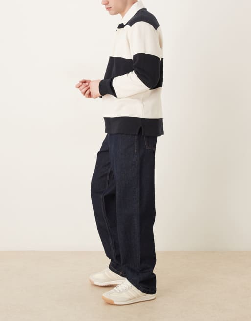 ASOS DESIGN - Baggy indigo jeans met zichtbare gulp met knopen, 3 van 5