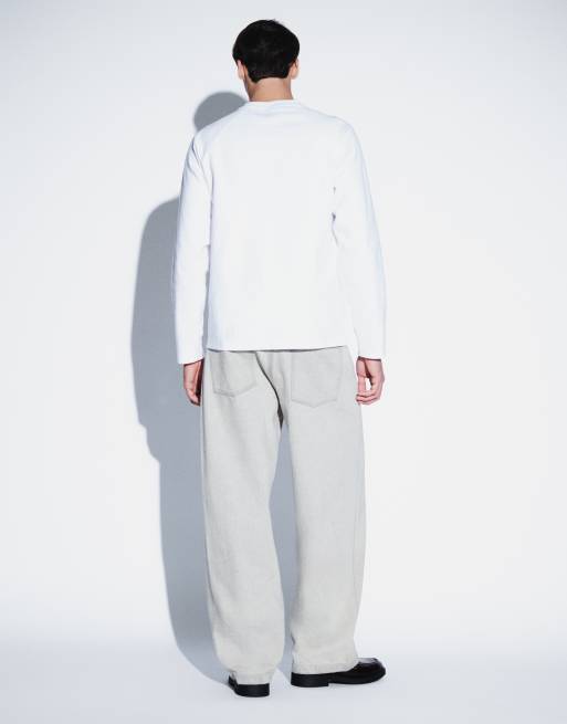 ASOS DESIGN baggy jeans i grått med melerad effekt, 3 av 5
