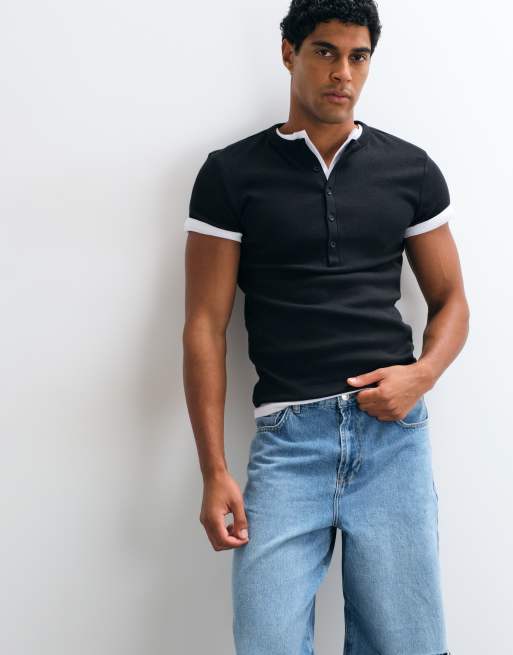 ASOS DESIGN baggy jeans i ljusblå tvätt med revor, 2 av 5