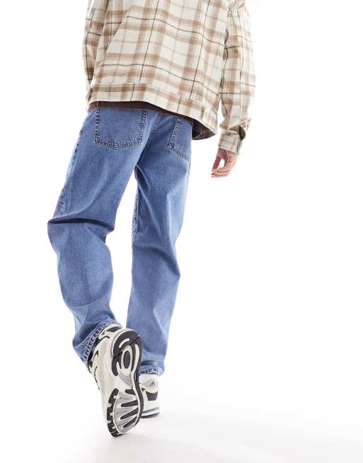ASOS DESIGN – Baggy jeans i mellanblå tvätt, 3 av 5