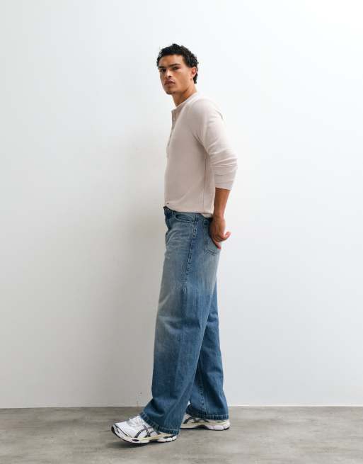 ASOS DESIGN - Baggy jeans i mid wash blue, 3 af 5