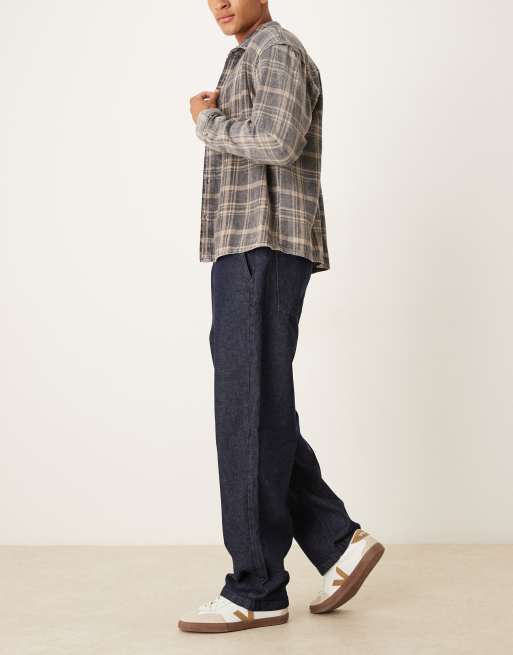 ASOS DESIGN - Baggy jeans i rå denim med resår i midjan och dragsko inuti, 3 av 5