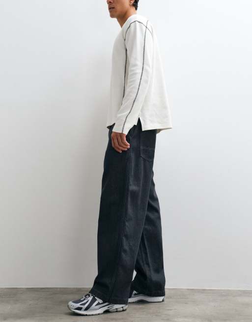 ASOS DESIGN baggy jeans i sort rå vask, 3 af 5