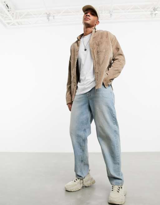 ASOS DESIGN - Baggy jeans i vintage blue wash med kulør, 1 af 4