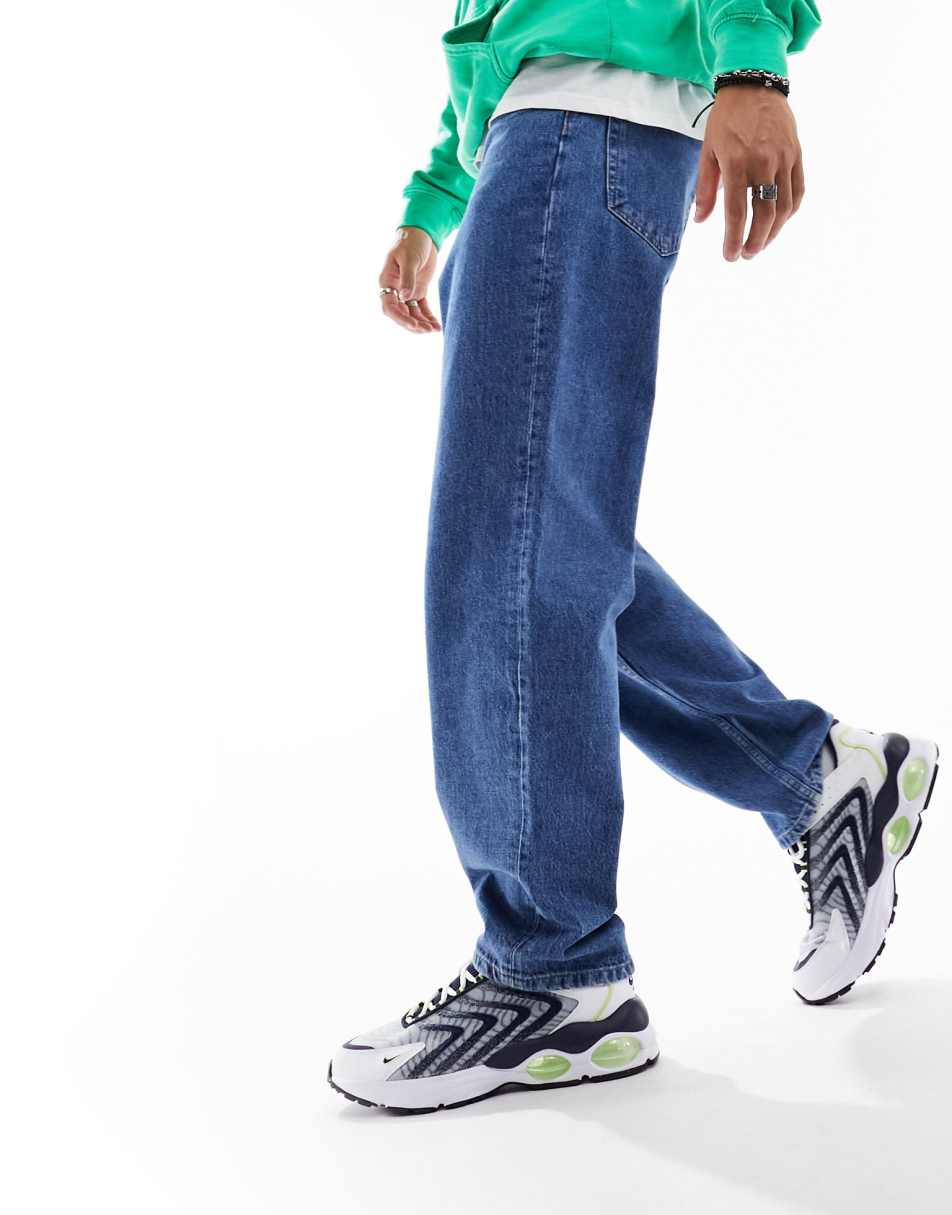 ASOS DESIGN baggy jeans in authentic vintage wash in flat mid blue