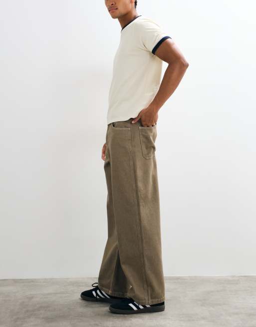 ASOS DESIGN baggy jeans in beige, 2 of 5