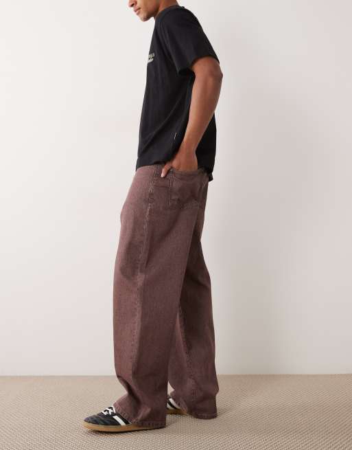 ASOS DESIGN baggy jeans in berry wash, 3 of 5