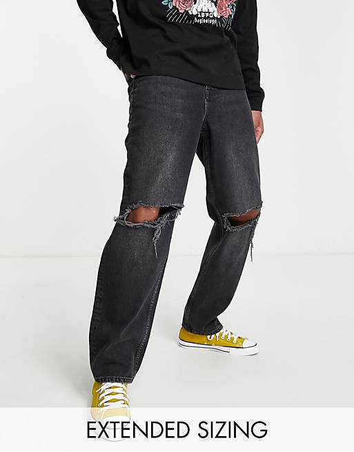 asos.com | Baggy jeans in black with busted knees