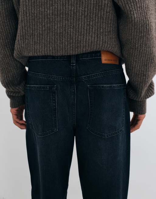 ASOS DESIGN baggy jeans in black with rips, 5 of 5