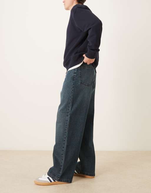 ASOS DESIGN - Baggy jeans in blauw met donkere wassing, 2 van 5