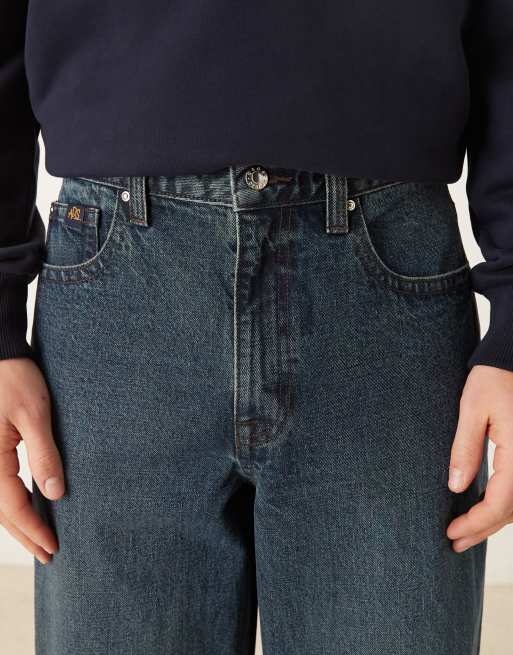 ASOS DESIGN - Baggy jeans in blauw met donkere wassing, 4 van 5