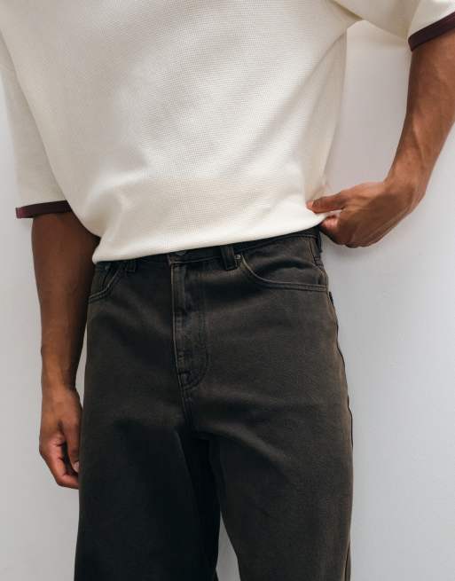 ASOS DESIGN baggy jeans in brown, 4 of 5