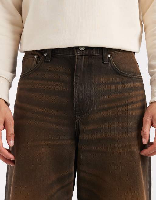 ASOS DESIGN - Baggy jeans in bruin met wassing, 4 van 5