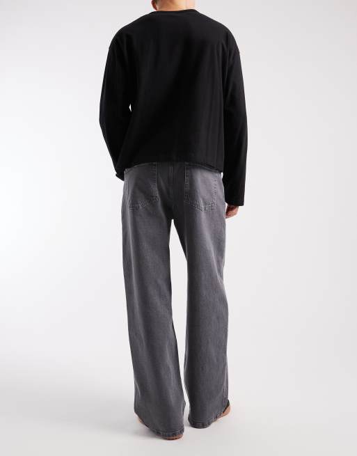 ASOS DESIGN baggy jeans in dark gray, 3 of 5